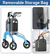 Soundfuse 3 Wheel Walkers for Seniors, Lightweight Foldable Aluminum Rollator Walker, Height Adjustable Three Wheel Walker