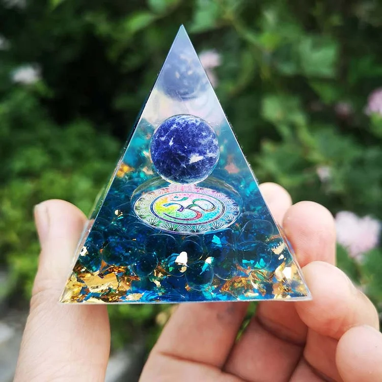 Lapis Lazuli Blue Quartz Tree Of Life Orgone Pyramid