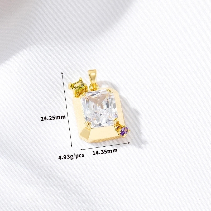 Lady Square Copper Plating Charms