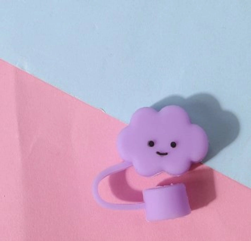 Casual Vacation Solid Color PVC Soft Rubber Straw Decorative Cap 1 Piece