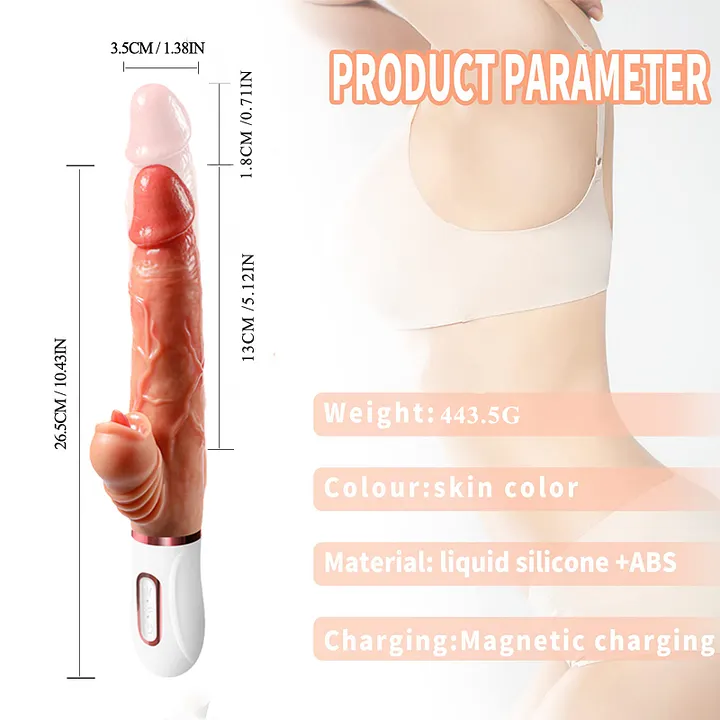 Realistic Dildo Thrusting Licking Vibrator Sex Toys for Women, G Spot Clitoral  Vibrator Rechargeable Heating Vibrating Dildos 2 Thrusting & 12 Vibration  Modes