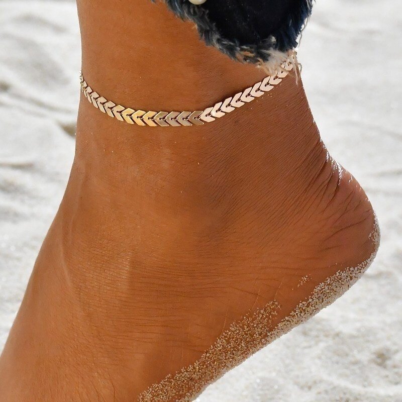 UsmallLifes King Fashionable Summer Beach Accessories Bohemian Arrow Women Chain Ankle Bracelet US Mall Lifes