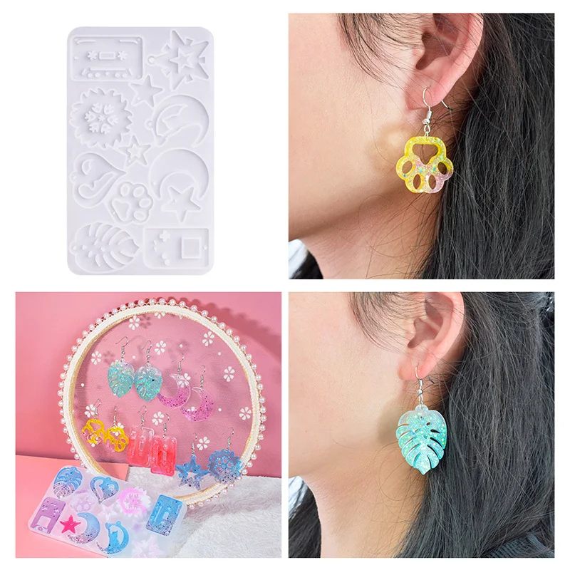 2pcs 12 in 1 Earring Resin Mold