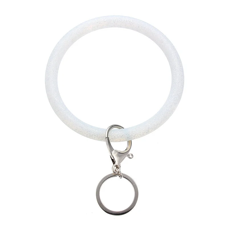 Dvacaman Hot Sale Big O Shaped Silicone Loop Wrist Key Ring Keychain with Gold O Clasp Round Key Wrist Strap Accessory Wholesale