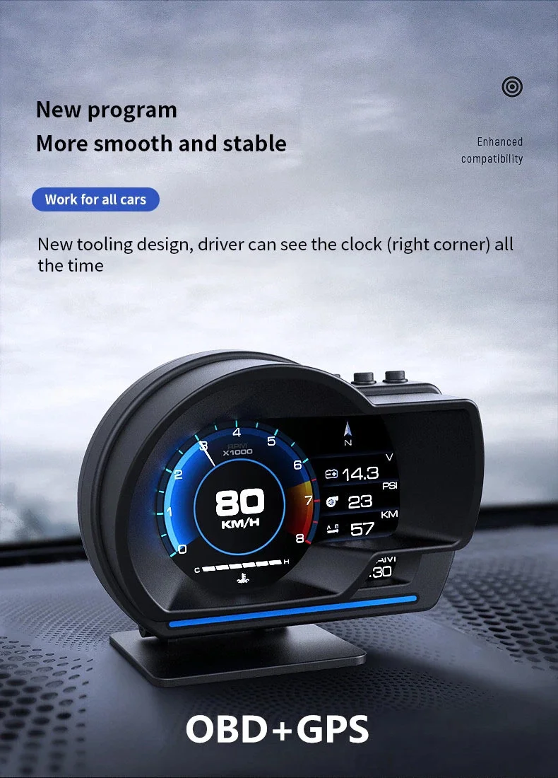 Car OBD multi-function LCD instrument modified head-up display