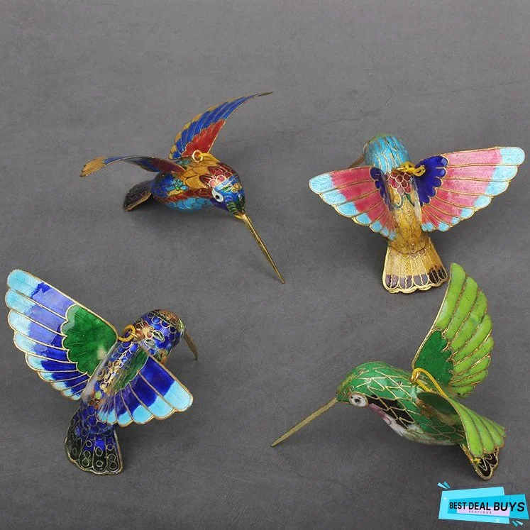 Cloisonne Copper Bodied Kingfisher Hummingbird Pendant Filigree Christmas Tree Pendant Collection