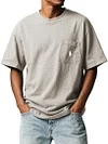 Men's Loose Round Neck Pocket T-shirt