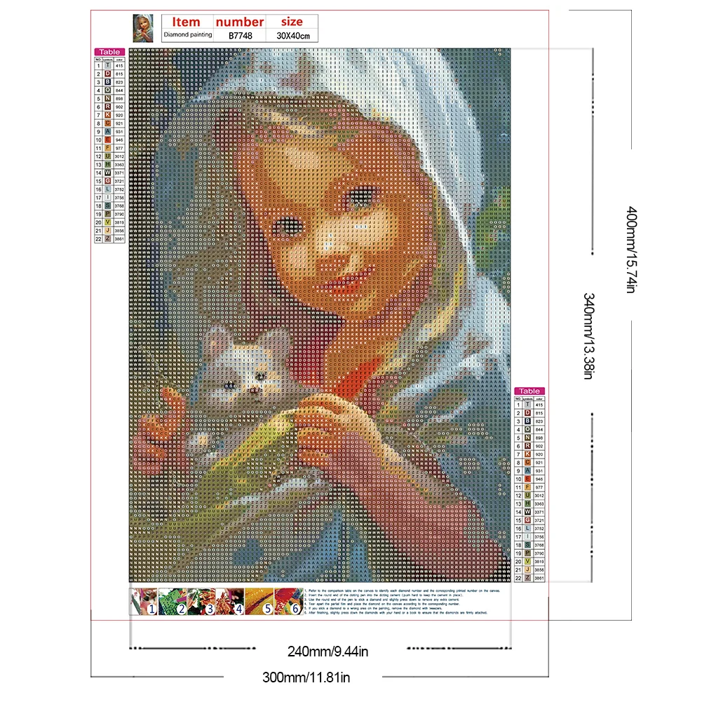 Diamond Painting - Full Round Drill - Curly Hair Big Eyes Girl(Canvas|30*40cm)