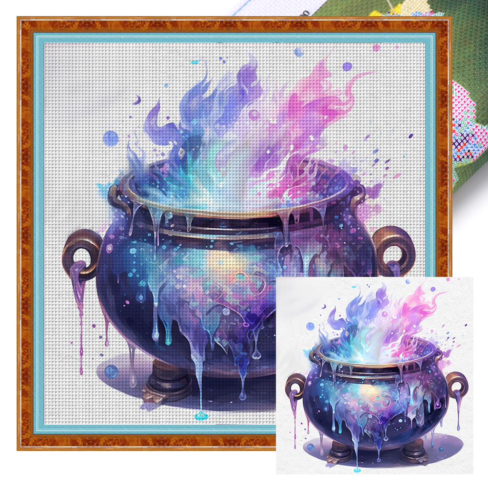 Magic Soup Pot Full 11CT Pre-stamped Canvas(60*60cm) Cross Stitch
