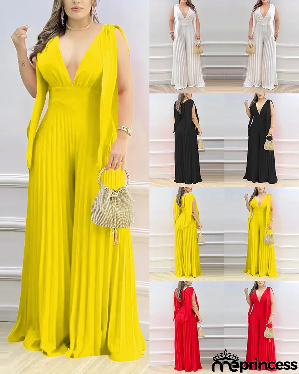 Plus Size Fashion V-neck Loose Jumpsuit