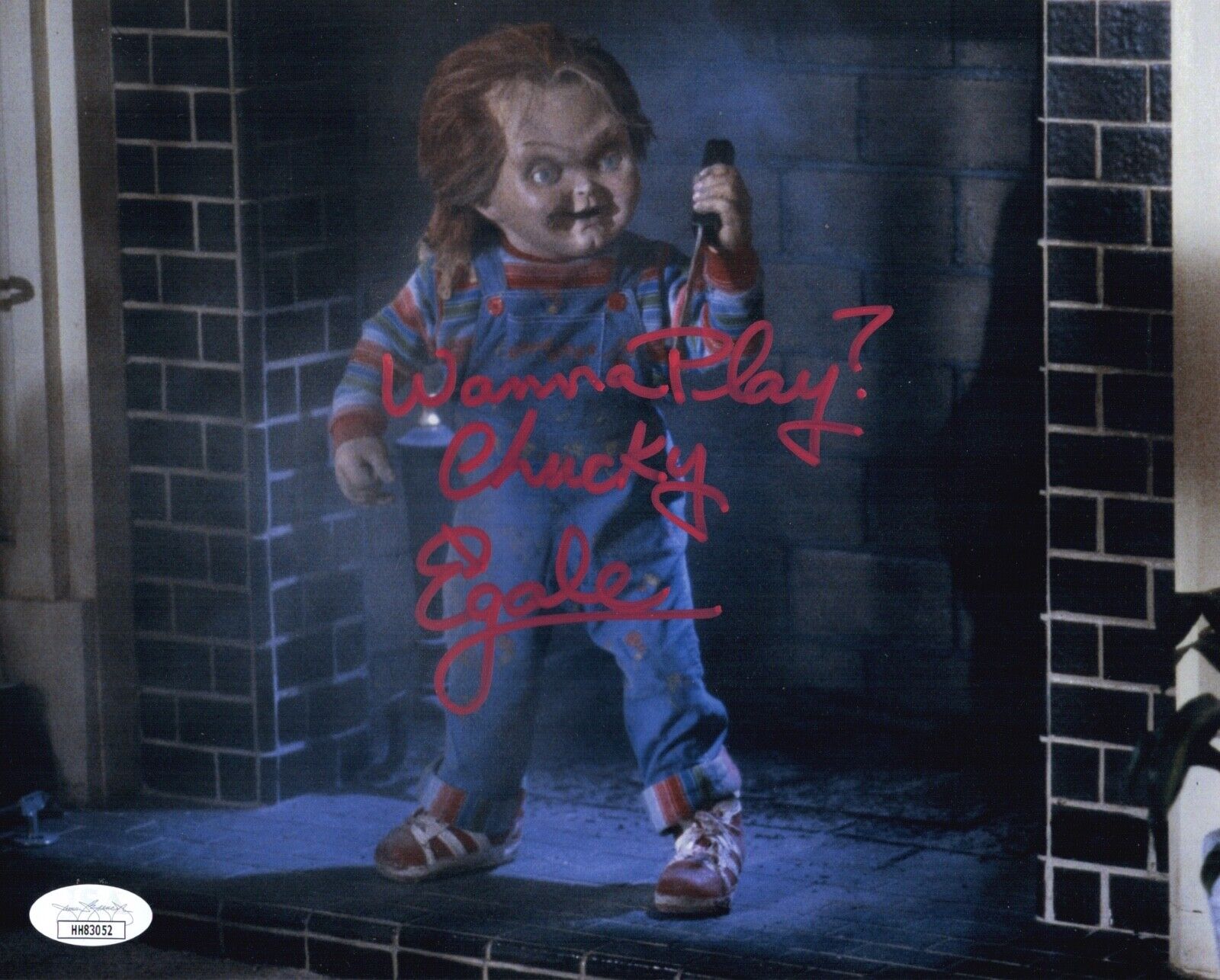 ED GALE Signed CHUCKY 8x10 Photo Poster painting Child's Play In Person Autograph JSA COA Cert