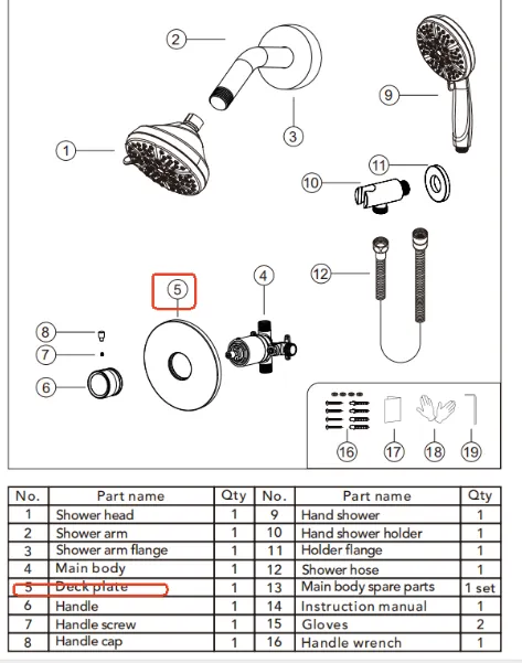 Accessory: Deck Plate for SFS-1103-NK, Part #5, 1pc