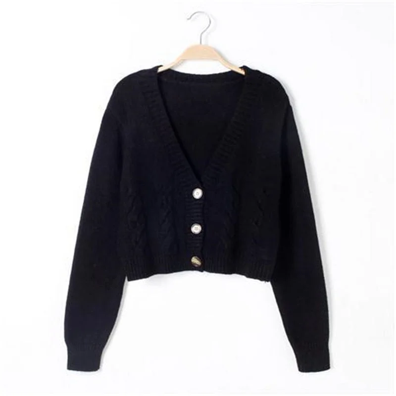 Tanguoant Korean Style Knitted Cardigans Sweater Women Autumn Loose V-neck Long Sleeve Solid Tops Casual Coat 2020 New