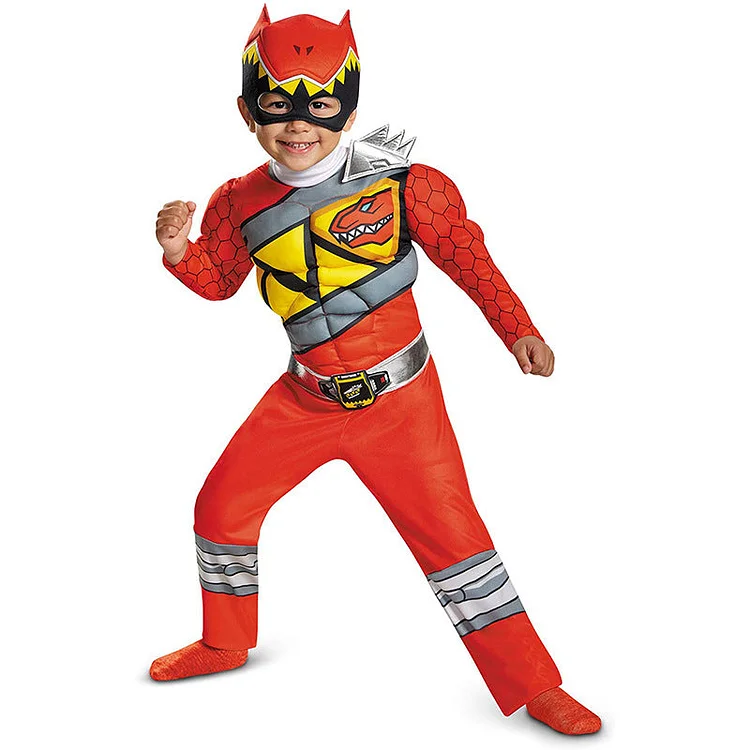 Red Power Ranger Cosplay Kids Superhero Costume-elleschic