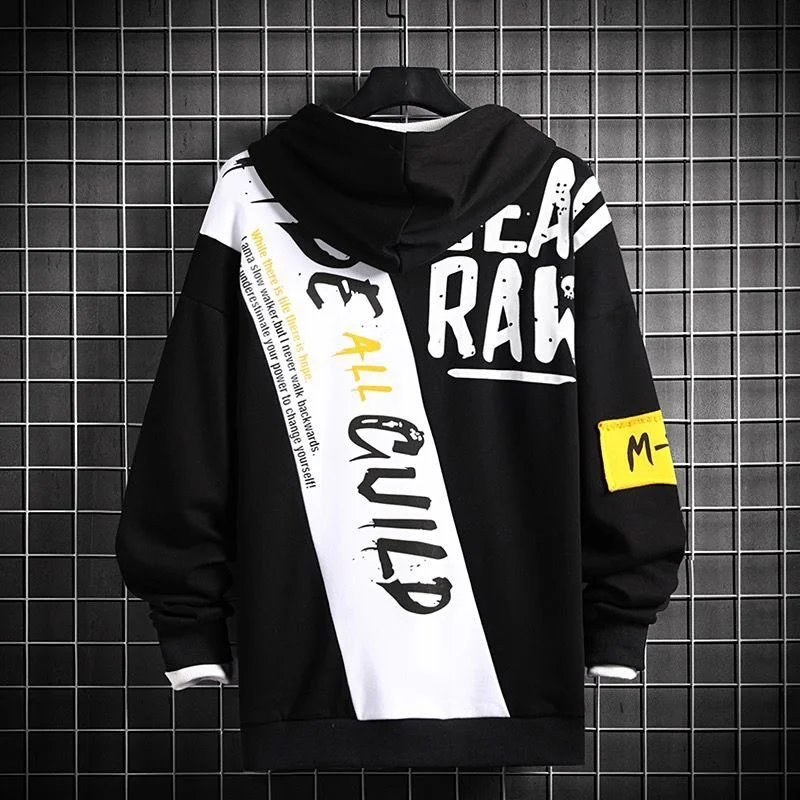 Stitching Hooded Hip-hop Sweatshirts Techwear Shop