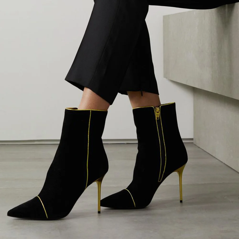 Classic Pointy Toe Temperament Ankle Boots