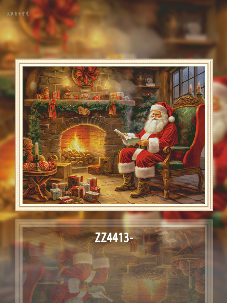 [ZZ4413-Santa Claus Gift List]  Painting Fairy Cross Stitch