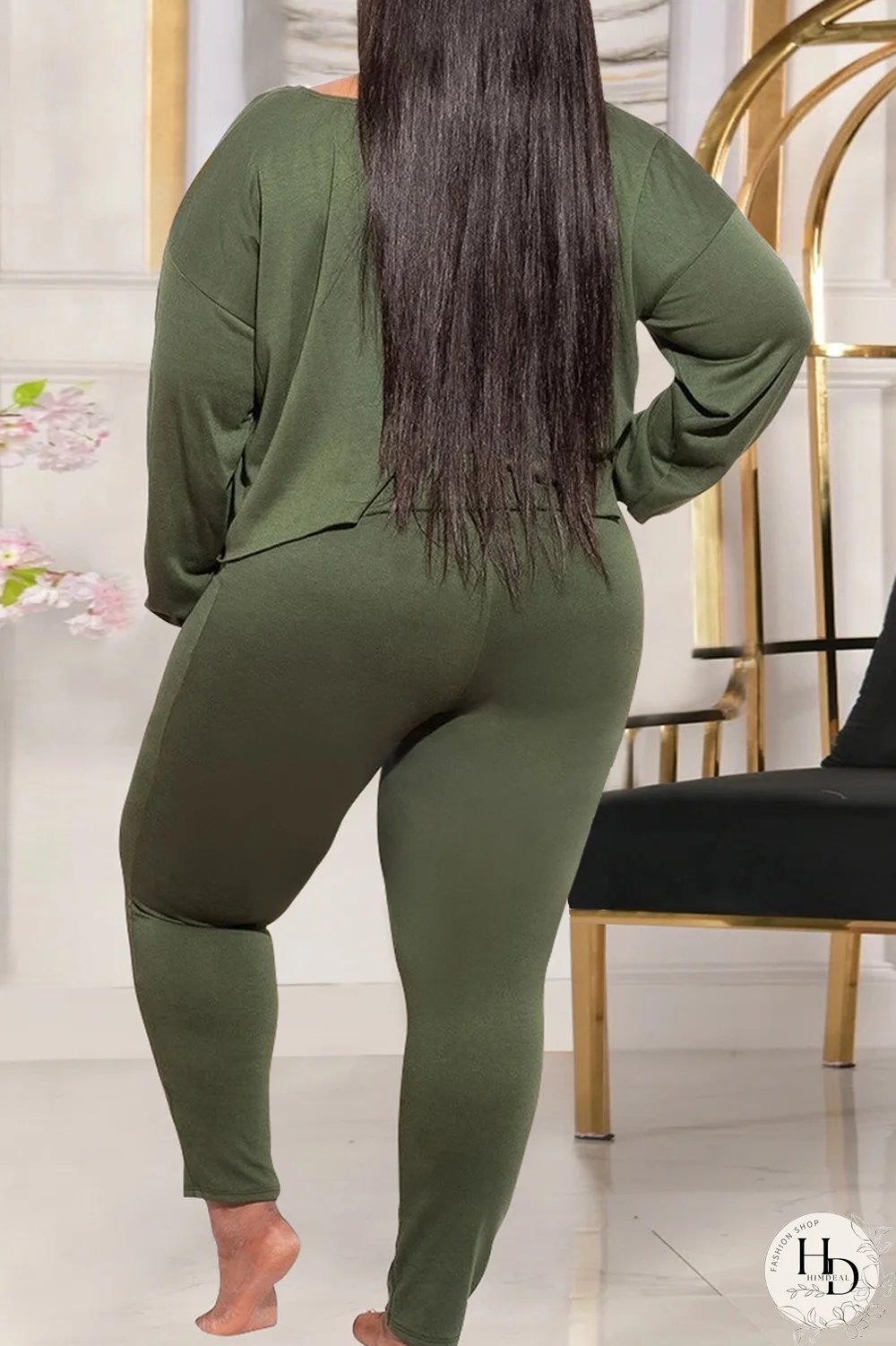 Yellow Casual Solid Split Joint O Neck Plus Size Two Pieces