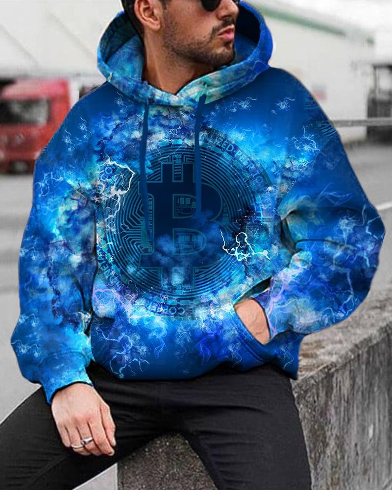 Men's Bitcoin Printing Hoodies