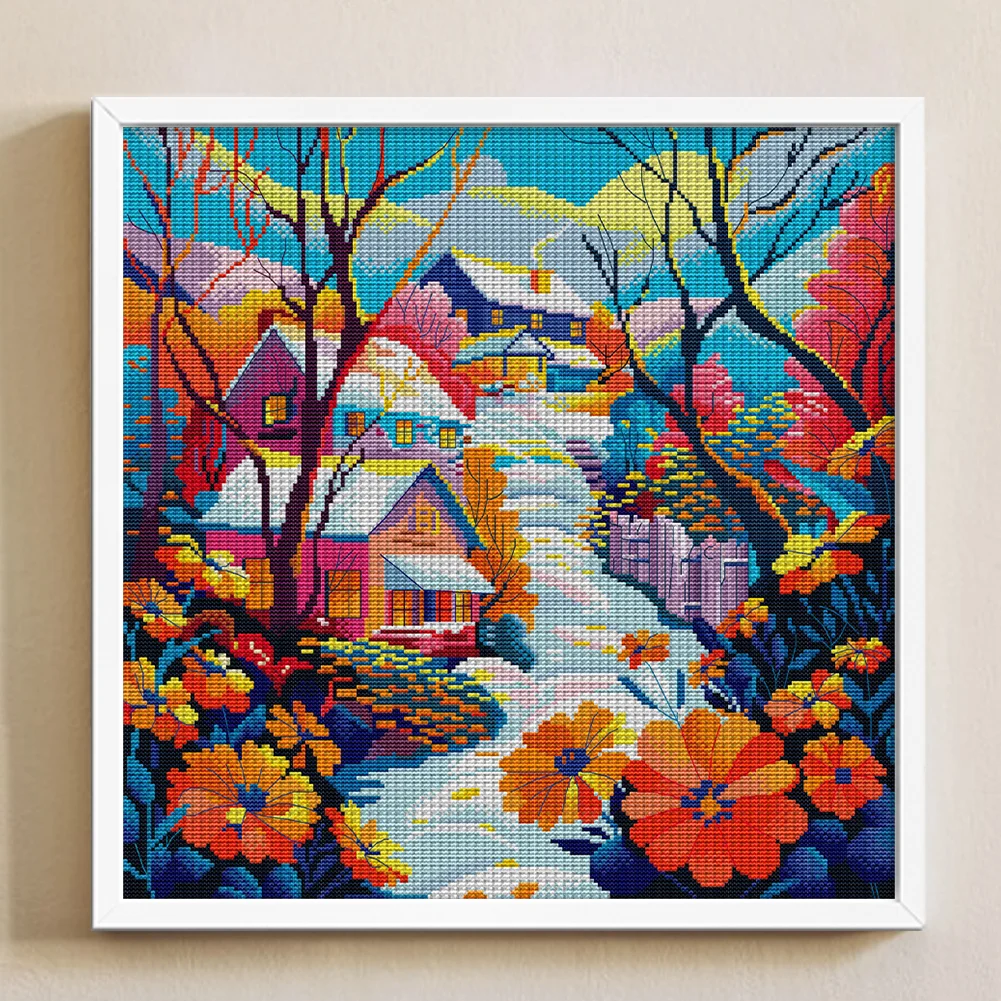 14CT Full Counted Cross Stitch - Snow(Canvas|43*43CM)