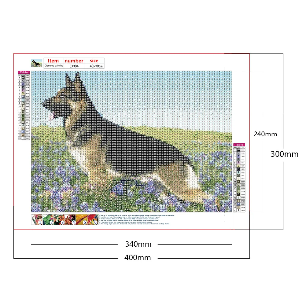 Diamond Painting - Full Round Drill - German Shepherd(40*30cm)