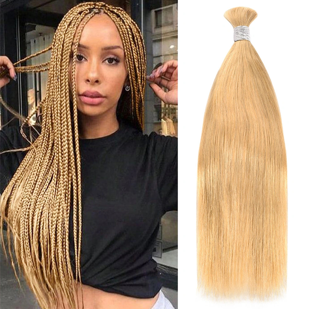 #27 Straight Hair Bulk | Boho Braids | No Weft | 100% Human Hair | BORUIHAIR