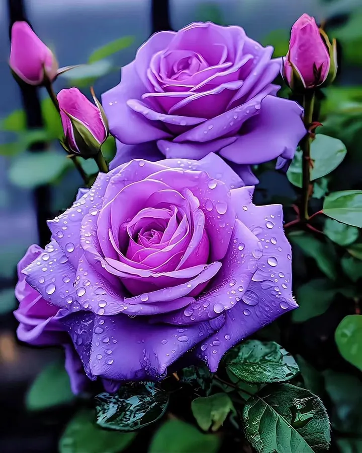 Rzadka roślina róży fioletowej - Deep Violet (gatunek wystawowy)