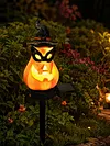 Solar Pumpkin Stake Light Resin Halloween Outdoor Garden Decorative Lamp