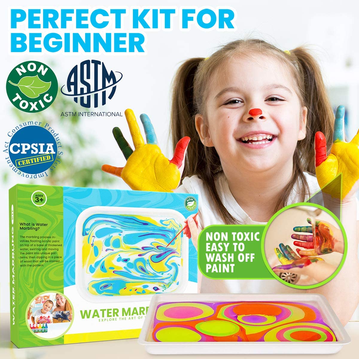Water Marbling Paint Art Kit (Perfect Gifts For Autistic Children)