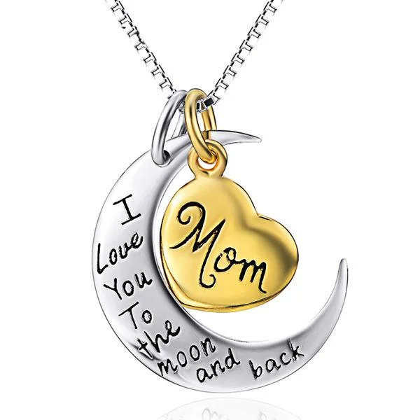 I Love You To The Moon And Back 925 Sterling Silver Necklace For Mother