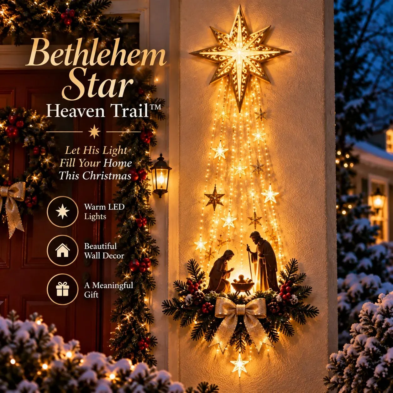 Bethlehem Star of Faith Lighted Nativity Wall Decor Bethlehem Star of Faith Lighted Nativity Wall Decor