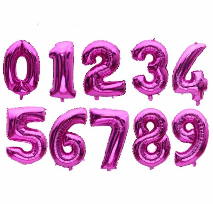 16 Inch Figure Digit Number Balloons Number Foil Balloon For Wedding Decoration Happy Birthday Balloon Baby Shower