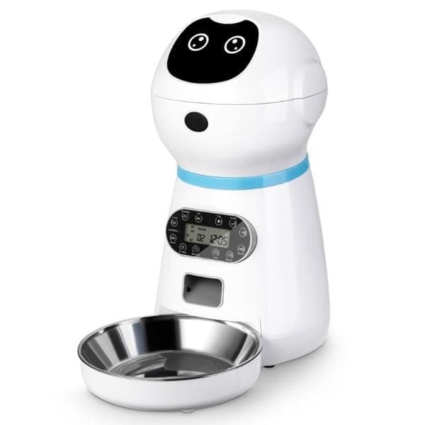 Automatic Robot Pet Feeders with Voice Record & Screen Timer