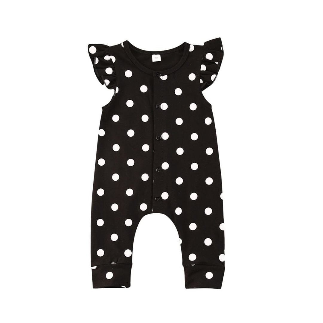 2020 Baby Summer Clothing Infant Newborn Baby Romper Girls Polka Dot Print Flounced Sleeve Jumpsuit
