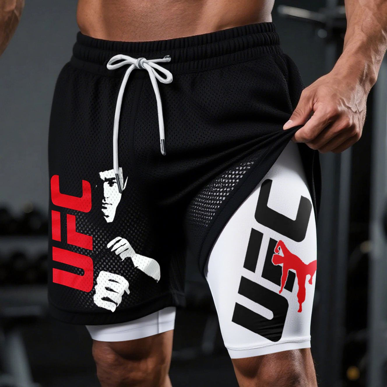 Fitness Double Mesh Shorts Everyday Basic Shorts Ultimate Fighting Double Shorts / TECHWEAR CLUB / Techwear