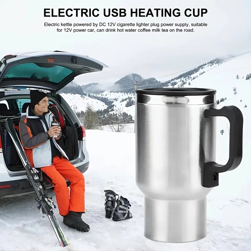 Universal 12V Heating Stainless Steel Travel Mug for Car