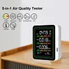 5 in 1 Indoor Air Quality Monitor CO2 Meter TVOC HCHO Temp Humidity Detector