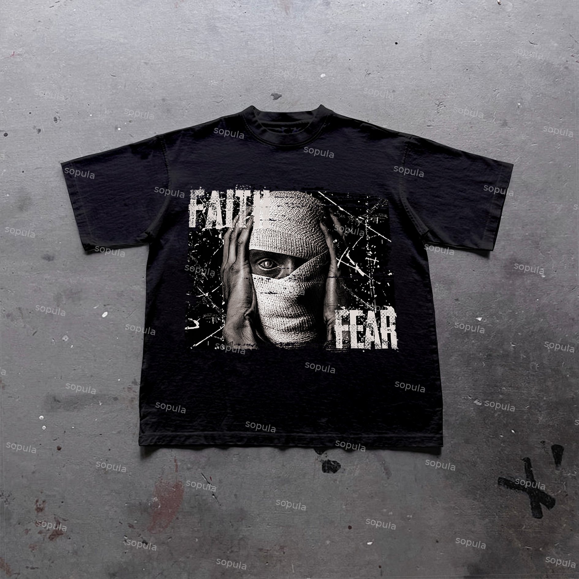 Sopula Mummy Graphic Faith And Fear Print Cotton T-Shirt - SOPULA