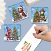 6pcs Christmas Tree Dog Diamond Painting Greeting Card