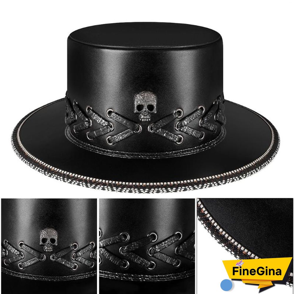 Steampunk Leather Plague Doctor Hat Dress Up Top Hat For Halloween Cosplay