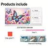 Cartoon Diamond Art Monthly Flip Tabletop Calendar January 2027 - December 2028 Small Desktop Calendar Planner 24 Months for Living Room Bedroom Office Desk Gift Giving