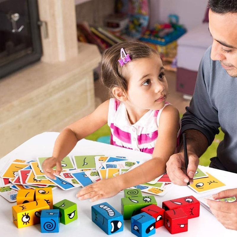 Build puzzle. Дети играют в кубики. папа дети кубики. expression puzzle building blocks.