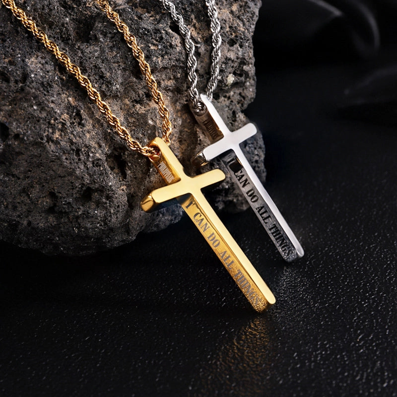 Vacation Minimalist Cross 304 Stainless Steel Plating Men's Pendant Necklace Men Pendant Necklaces