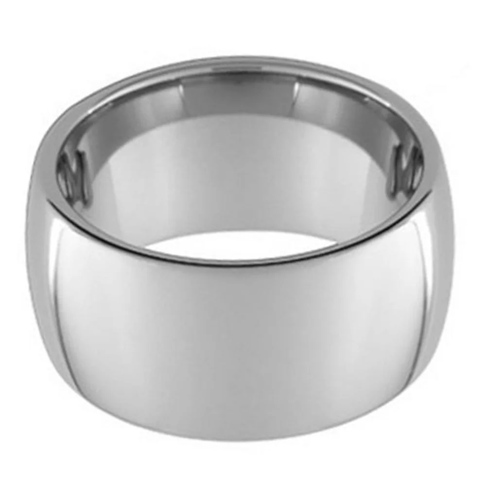 14MM Mens Silver Full Arc High Polished Tungsten Rings