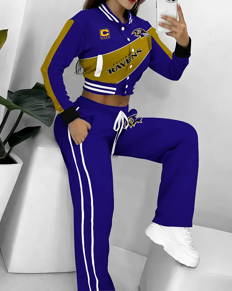  Baltimore Ravens  3D Printed Varsity Jacket Set