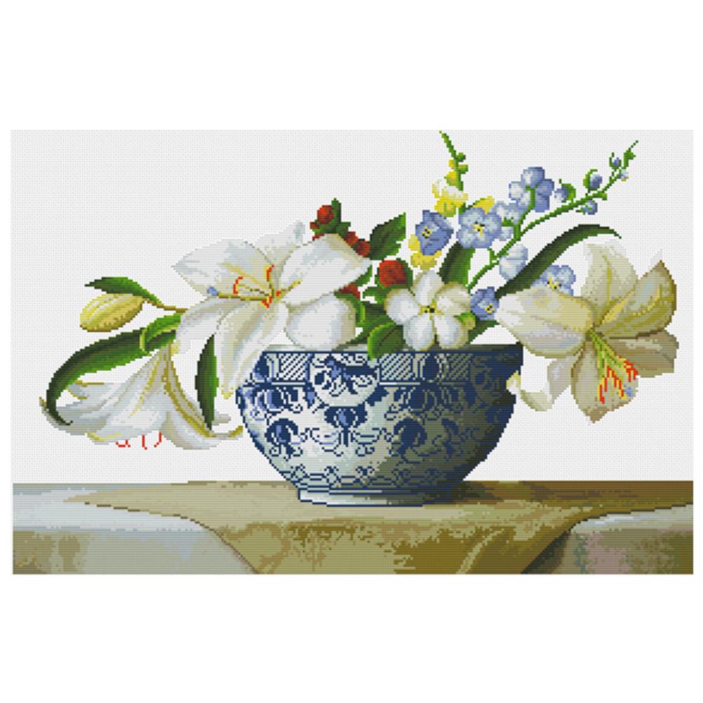 

Perfume Lily - 11CT Stamped Cross Stitch - 74*51cm, 501 Original