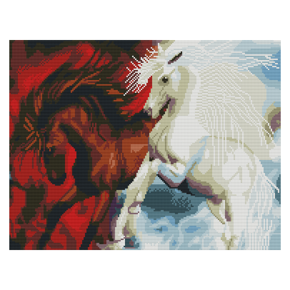 

Horse - 11CT Stamped Cross Stitch - 50*40CM, 501 Original