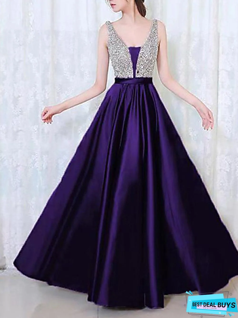 Women's A-Line Dress Maxi Long Dress Sleeveless Solid Colored Beaded Spring Summer Hot Black Purple Blushing Pink Green Black Dresses