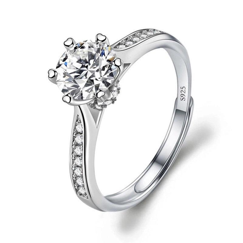 Copper Minimalist Classic Style Inlay Solid Color Zircon Rings