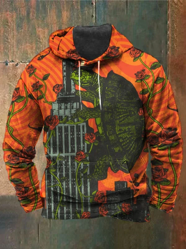 Unisex Skull Terrapin Print Heavyweight Hoodies